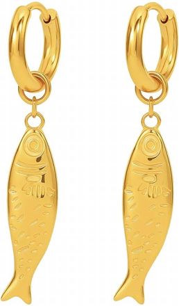 Ellie Vail Womens Dayna Huggie Hoop Fish Earring In Gold