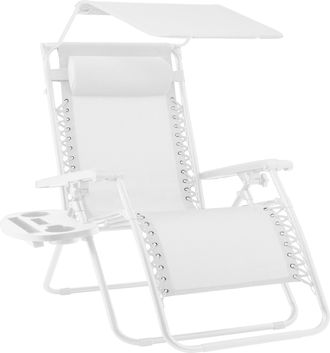 Best Choice Products Folding Zero Gravity Recliner Patio Lounge Chair w/ Canopy Shade, Headrest, Tray