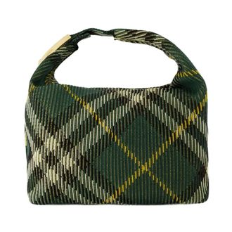 Burberry Handbags, female, Green, Size: ONE SIZE Medium Peg Shoulder Bag - Burberry - Nylon - Green