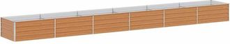 vidaXL Garden Raised Bed Light Brown 600 x 80 x 45 cm Galvanised Steel vidaXL