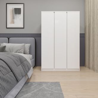 Seconique Malvern 3 Door Wardrobe in White