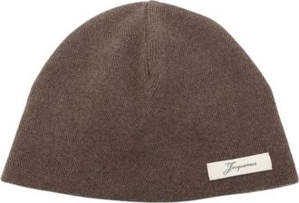 Jacquemus Chevron Beanie - Dames - Hoeden - Bruin - ONE Size - Wol - Accessoires