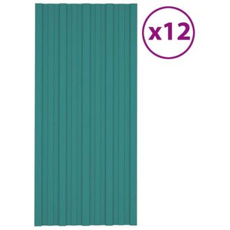 vidaXL Vidaxl - Panel Para Tejado Acero Galvanizado Verde 12 Unidades 100x45 Cm