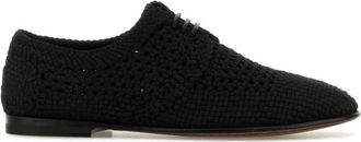 Dolce & Gabbana Zwarte Gehaakte Veterschoenen Sneakers - Heren - Veterschoenen - Zwart - 40 EU - Schoenen