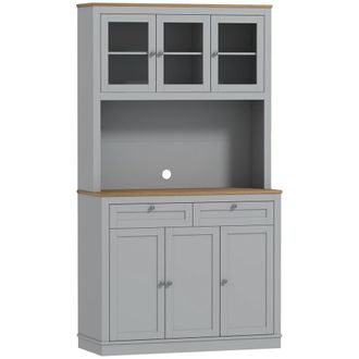 HOMCOM Alacena de cocina 100x40x180 cm gris