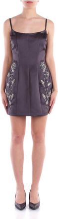 Elisabetta Franchi Chic Front Logo Dress with Strass
