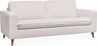 Sweeek Sof&aacute; cama convertible de 3 plazas con colch&oacute;n de 12cm, marfil