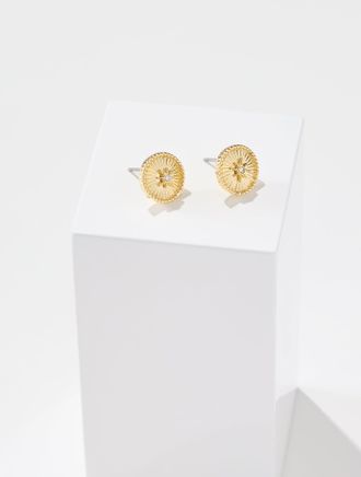 Talbots Deco Heirloom Stud Earrings - Gold - 001 Talbots