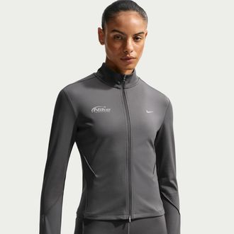 Nike Womens Swift Dri-FIT Full-Zip Mid-Layer Running Top in Brown | IO4301-254