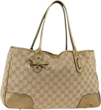 Gucci Pre-owned Tote Bags, female, Beige, Size: ONE SIZE Pre-owned GG Canvas Tote Bag
