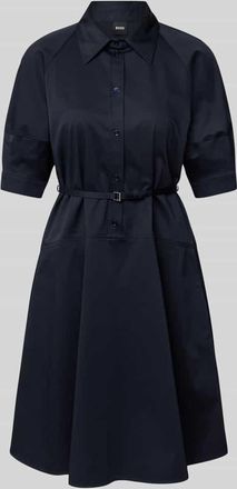 HUGO BOSS Minikleid mit Tailleng&uuml;rtel Modell Delaurena in Marine, Gr&ouml;&szlig;e 38