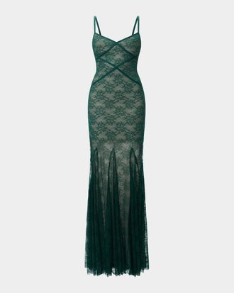 H&eacute;rve L&eacute;ger The Jasmine Lace Gown