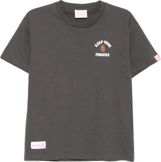 Fingercroxx T-shirt con logo - Grigio