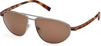 Timberland TB9324 Polarized 08H Mens Sunglasses Silver Size 62