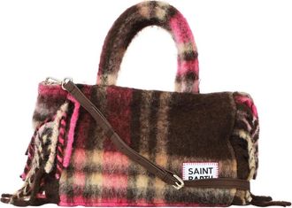 Saint Barth Colette Franje Schoudertas met Ruitpatroon - Dames - Handtassen - Veelkleurig - ONE Size - Wol - Tassen