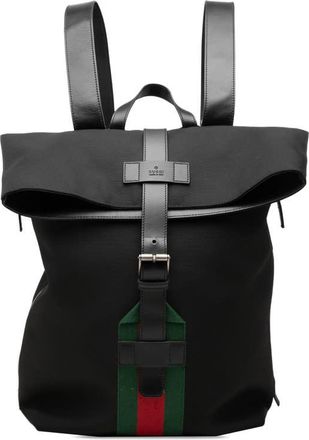 Gucci Pre-owned Gucci Canvas Techno Web Fold Over Backpack Unisex MQH55W8PKN466Y0O