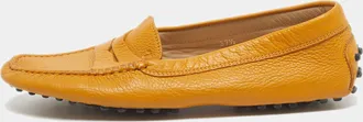 Tod's Tods Yellow Leather Penny Slip On Loafers