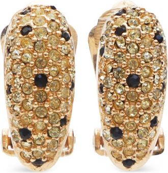 Dior 1990-2000s oorclips verfraaid met stras - Goud