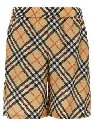 Burberry Mens Check Silk Bermuda Shorts