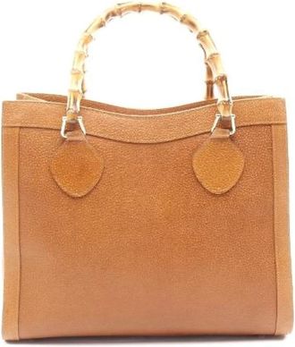 Gucci Pre-owned Handbags, female, Brown, Size: ONE SIZE Pre-owned Leather Handbag