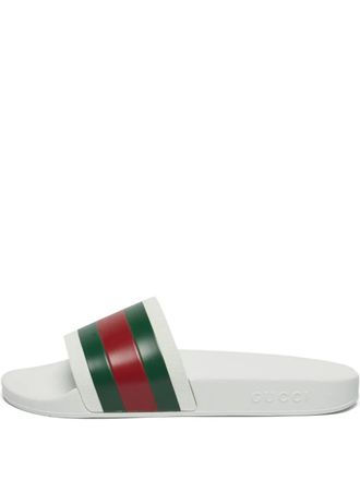 Gucci Pursuit 72 stripe slides - men - Rubber/Rubber/Rubber - 42 - White