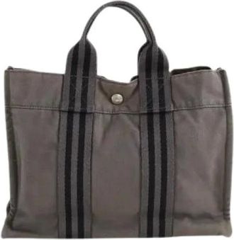 Herm&egrave;s Pre-owned Tote Bags, female, Gray, Size: ONE SIZE Pre-owned Mini tote Deauville