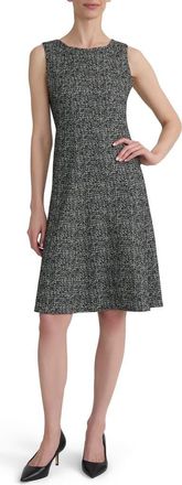 Kasper Multi Seam Fit & Flare Dress in Black/white at Nordstrom, Size 16