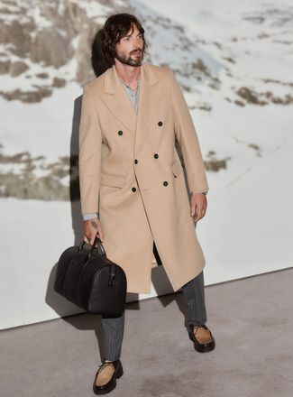 Le 31 Mens Touch of cashmere double-breasted overcoat Exclusive collection from Italy