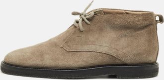Tod's Tods Grey Suede Lace Up Ankle Length Boots