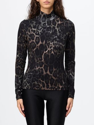 Just Cavalli Animal Print Stretch Cotton Slim Fit Turtleneck Top