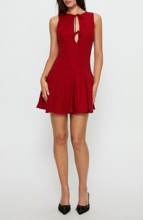 Princess Polly Aeryn Tie Front Minidress in Red at Nordstrom, Size 12