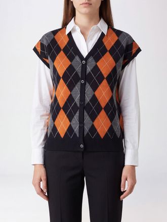 Semicouture Argyle Wool Knit Waistcoat with V-Neck