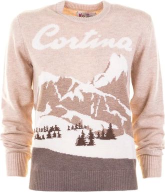 MC2 Saint Barth mountain intarsia crew neck sweater - Beige
