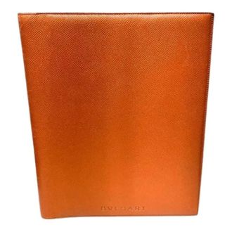 Bulgari Pre-owned Leren Notitieboekhoes - unisex - Vintage Accessoires - Bruin - ONE Size - Leer - Vintage