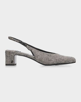 Jimmy Choo London Eyla 45MM Herringbone Slingback Pumps