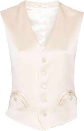 Blaz&eacute; Milano Novalis Feral satin gilet - women - Viscose/Acetate/Viscose - 1 - Neutrals
