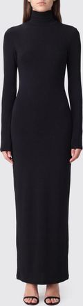 Norma Kamali Abito lungo a tubino slim fit in jersey con collo a dolcevita e maniche lunghe
