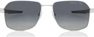 Prada PS54WS Polarized 1BC06G Mens Sunglasses Silver Size 57