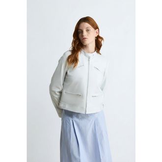 FURNIQ Blair Leather Jacket in White at Nordstrom, Size X-Small