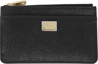 Dolce & Gabbana Portacarte Vit St Dauphine - Dames - Portefeuilles - Zwart - ONE Size - Leer - Accessoires