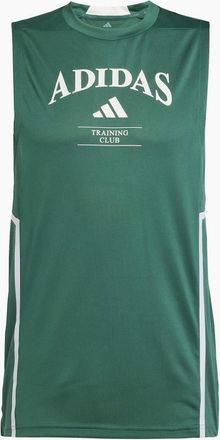 adidas Mens Printed Logo Crew Neck Sleeveless Muscle Tank - Green - Size: 40
