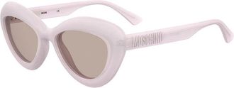 Moschino Sunglasses Cat Eye Full Rim, Pink Frame And Pink Lens Mos163/s035Ju1