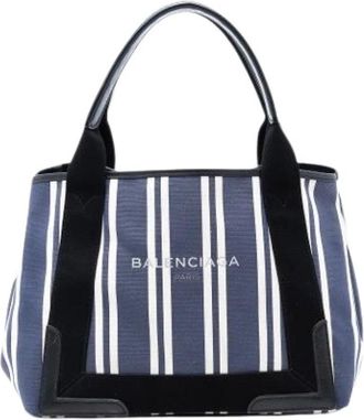 Balenciaga Pre-owned Tote Bags, female, Blue, Size: ONE SIZE Pre-owned The Navy Cabas S