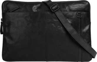 Spikes & Sparrow Dokumententasche SPIKES & SPARROW LAPTOP SLEEVE, Herren, Gr. B/H/T: 40cm x 27cm x 4cm onesize, schwarz, Leder, leicht gl&auml;nzend, unifarben, Taschen Dok