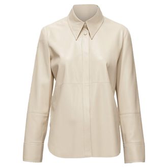 Nanushka Vegan Leather Panels Hidden Placket Minimal Shirt