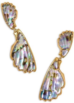 Kendra Scott Alexa Statement Drop Womens Earring Womens Earring Vintage Gold Abalone Shell, Brass