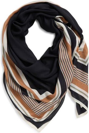 Rag & Bone Lina Striped Modal Scarf in Black/tan/olive at Nordstrom