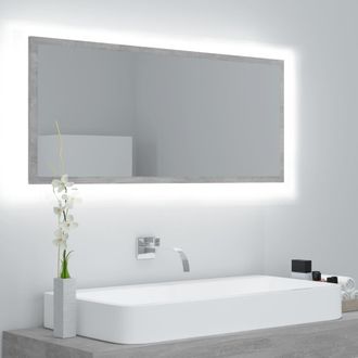 vidaXL Espejo De Ba&ntilde;o Led Acr&iacute;lico Gris Hormig&oacute;n 100x8,5x37 Cm Vidaxl