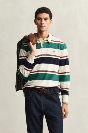 GANT Men Striped Heavy Rugger (4XL) CREAM