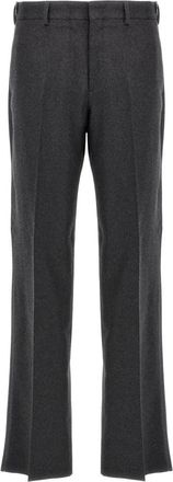 Fendi Cashmere Broek - Heren - Straight fit broeken - Grijs - M - Kasjmier - Broeken